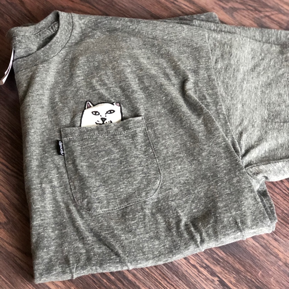 Ripndip Lord Nermal Heather Grey Pocket T-Shirt